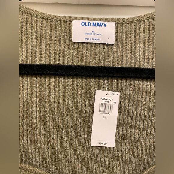 NWT Old Navy Sweater womens Sz XL green Sweetheart fit Ribbed Long Sleeve - Picture 4 of 7